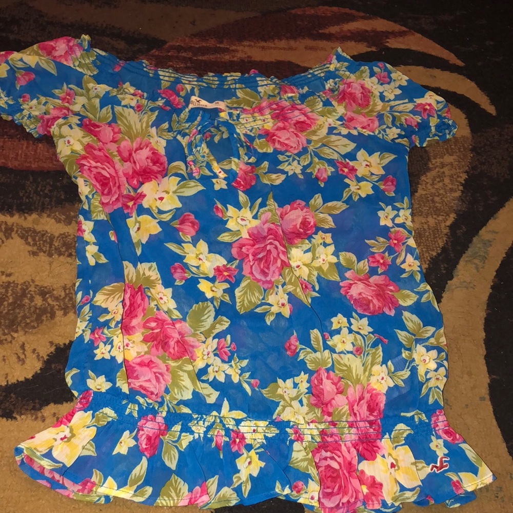 3/25 floral sheer shirt can be off shoulder